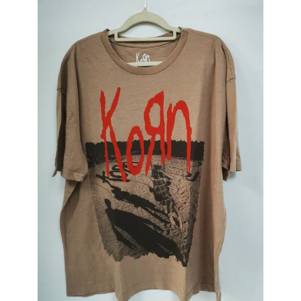 KoRn Vintage Short‑sleeve T‑shirt Unisex Summer Thin Y2K Distressed Tee